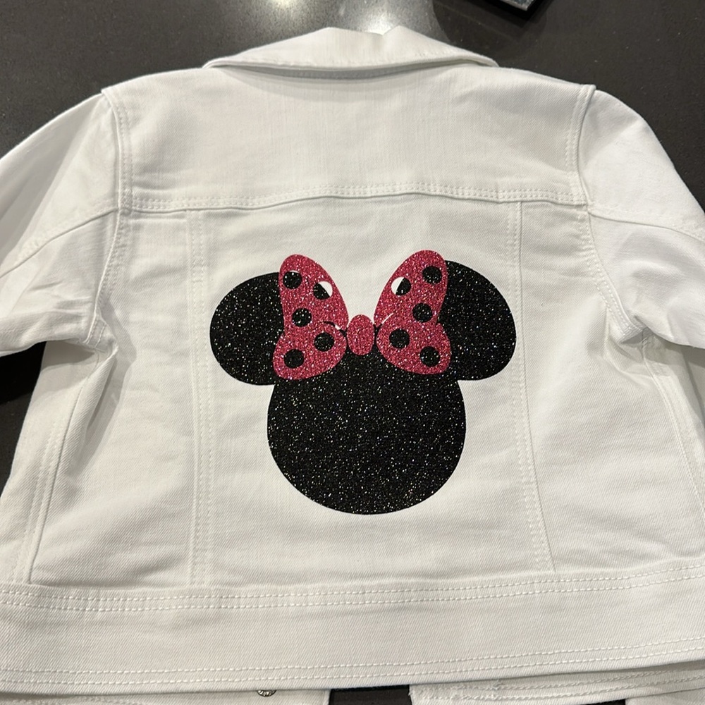 white Minnie jean jacket NEW
